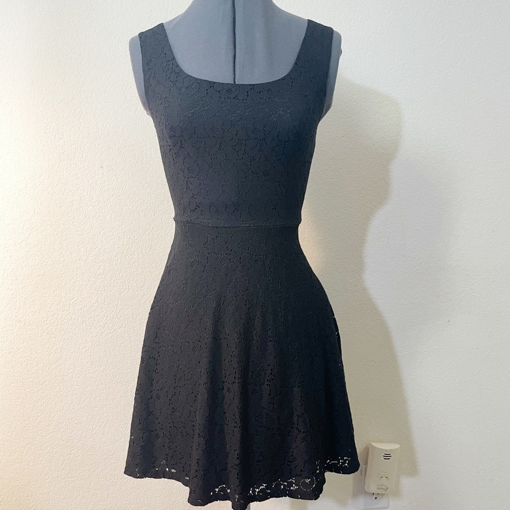 BeBop Lace Back Metal Zip Mini Dress